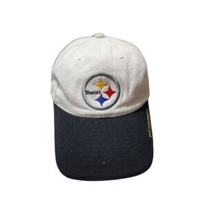 Pittsburgh Steelers NFL Hat White Black Two Tone Strapback Done Deal Promotions